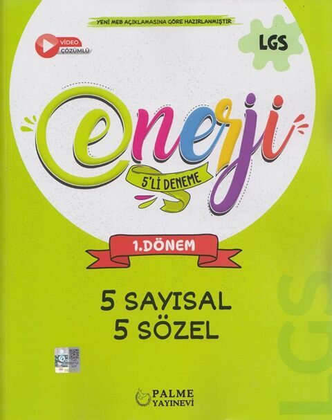 Palme Yayınları 8. Sınıf LGS 1. Dönem Enerji 5 li Deneme