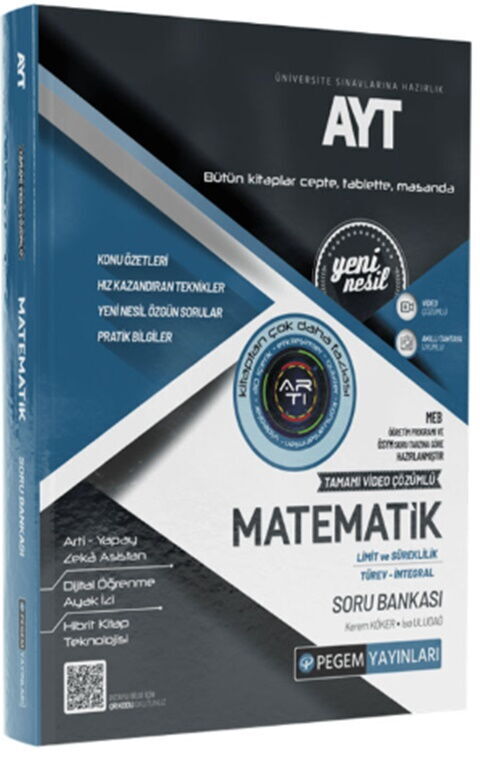 Pegem Yayınları AYT Matematik Limit Türev İntegral Tamamı Çözümlü Soru Bankası