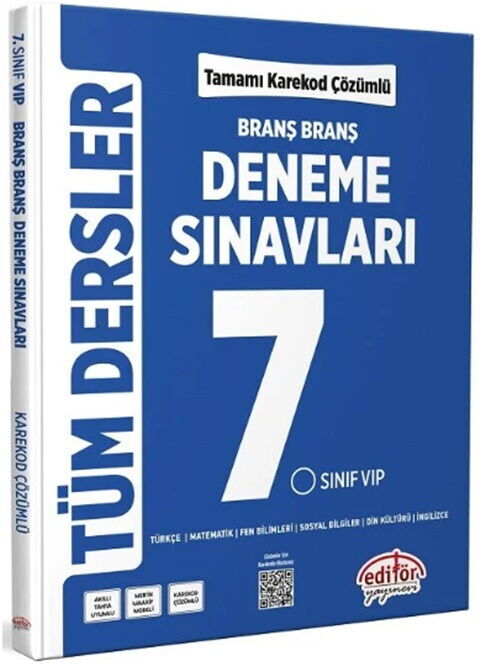 Editör Yayınları 7. Sınıf Tüm Dersler Ünite Ünite Deneme Sınavları