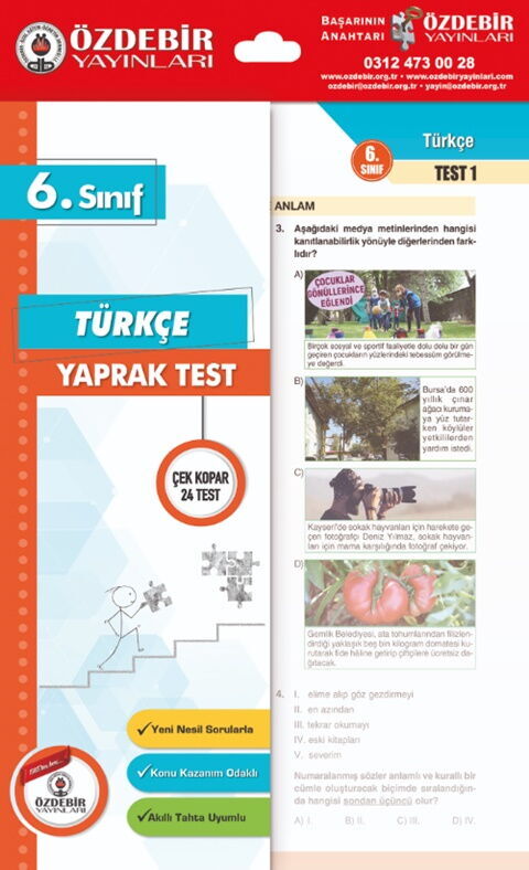 Özdebir Yayınları 6. Sınıf Türkçe Yaprak Test