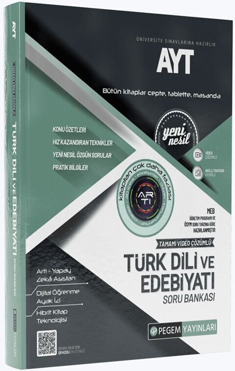 Pegem Yayınları AYT Türk Dili ve Edebiyatı Tamamı Çözümlü Soru Bankası