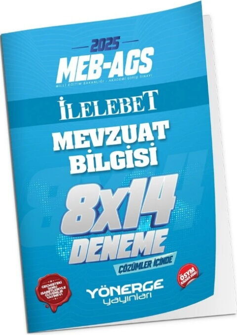 Yönerge Yayınları 2025 MEB AGS Mevzuat Bilgisi İLELEBET 8 x 14 Deneme