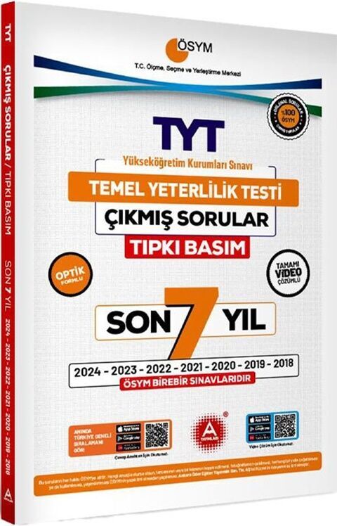 A Yayınları TYT Son 7 Yıl Tıpkı Basım Çıkmış Sorular