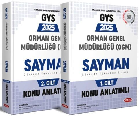 Data Yayınları 2025 T.C. Tarım ve Orman Bakanlığı Orman Genel Müdürlüğü Sayman GYS Konu Anlatımlı 1 2