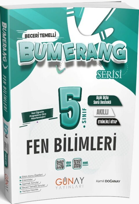 Günay Yayınları 5. Sınıf Fen Bilimleri Bumerang Etkinlikli Akıllı Defter Kitap