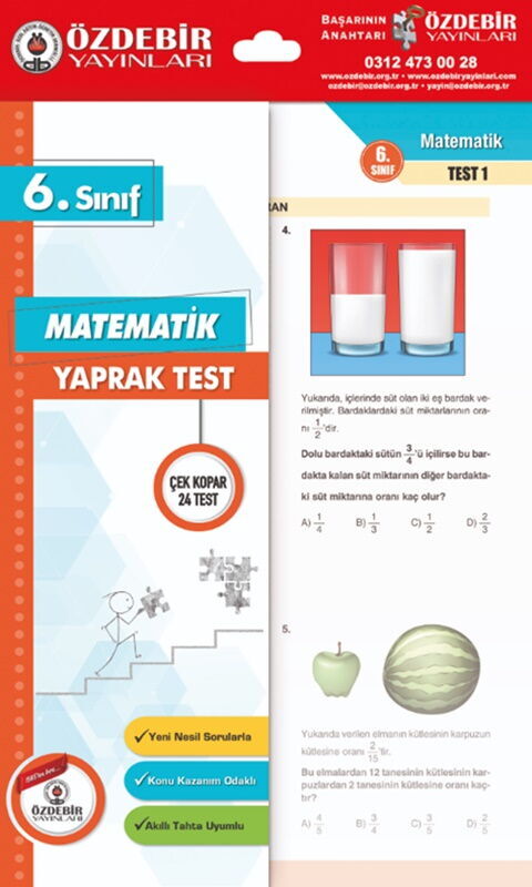 Özdebir Yayınları 6. Sınıf Matematik Yaprak Test