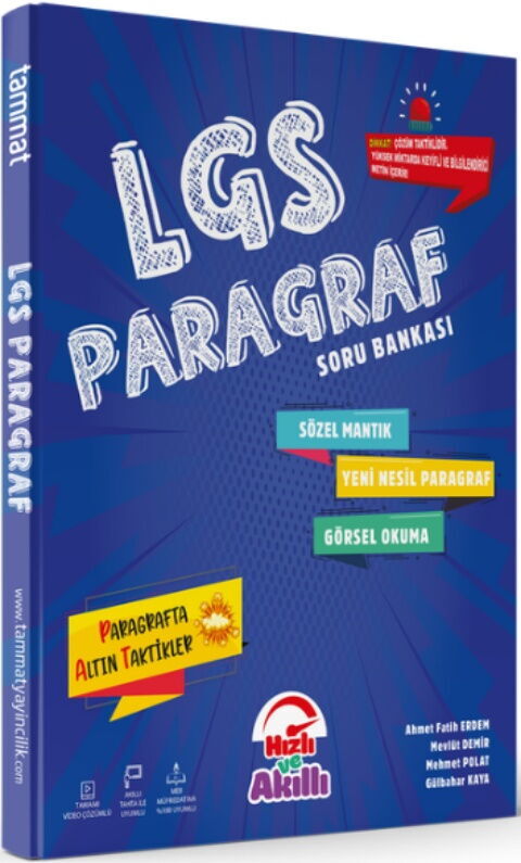 Tammat Yayıncılık 8. Sınıf LGS Paragraf Soru Bankası