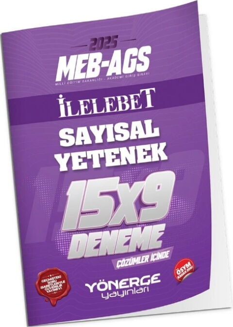 Yönerge Yayınları 2025 MEB AGS Sayısal Yetenek İLELEBET 15 x 9 Deneme