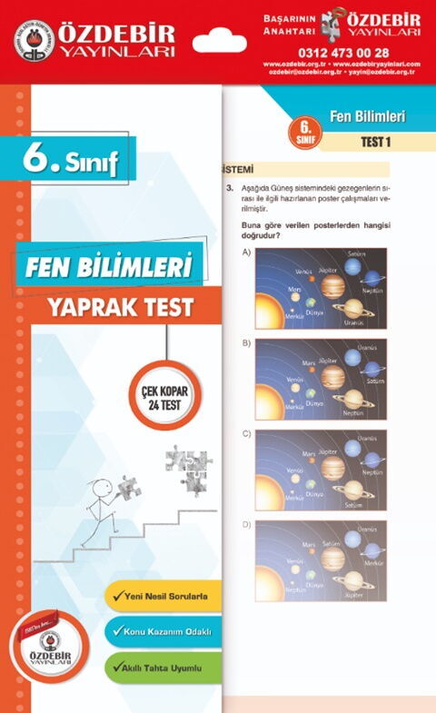 Özdebir Yayınları 6. Sınıf Fen Bilimleri Yaprak Test