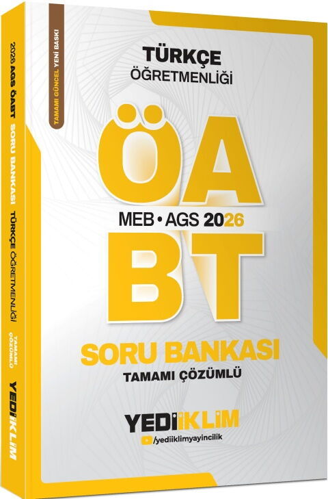 Yediiklim 2026 MEB AGS ÖABT Türkçe Öğretmenliği Tamamı Çözümlü Soru Bankası