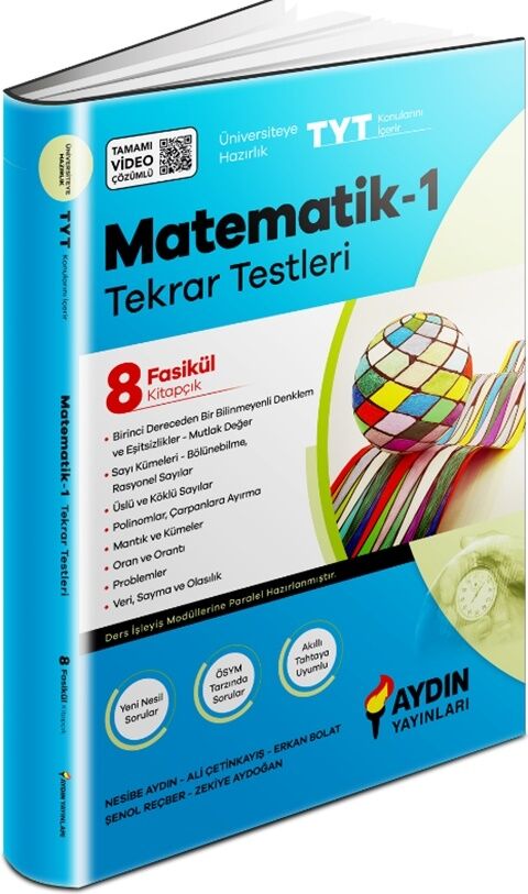 Aydın Yayınları TYT Matematik-1 Üniversiteye Hazırlık Tekrar Testleri
