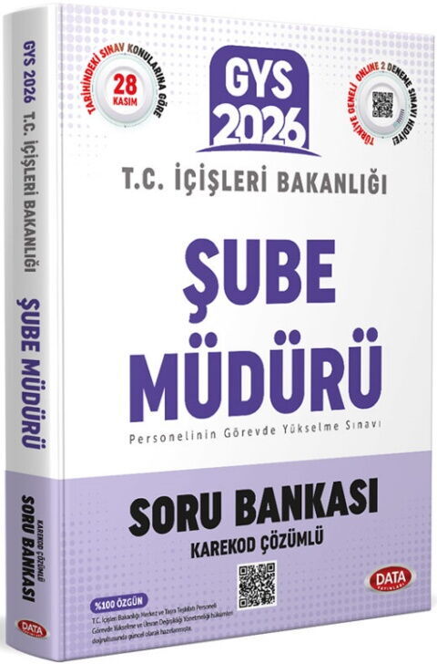 Data Yayınları 2026 GYS T.C. İçişleri Bakanlığı Şube Müdürü Soru Bankası