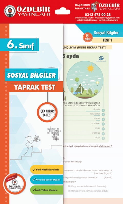 Özdebir Yayınları 6. Sınıf Sosyal Bilgiler Yaprak Test