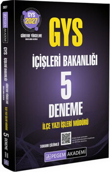 Pegem Yayınları 2027 GYS İçişleri Bakanlığı İlçe Yazı İşleri Müdürü 5 Deneme