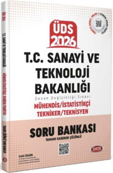  Data Yayınları 2026 ÜDS T.C. Sanayi ve Teknoloji Bakanlığı Mühendis İstatistik Tekniker Teknisyen Soru Bankası