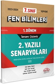  Editör Yayınları 7. Sınıf Fen Bilimleri 1. Dönem Ortak Sınavı 2. Yazılı Senaryoları Tamamı Çözümlü