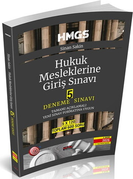  Savaş Yayınları HMGS Hukuk Mesleklerine Giriş Sınavı 5 Deneme Sınavı
