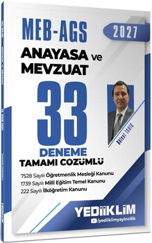 Yediiklim Yayınları 2027 MEB AGS Anayasa ve Mevzuat Tamamı Çözümlü 33 Deneme