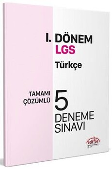  Editör Yayınları 8. Sınıf LGS Türkçe 1. Dönem 5 Deneme