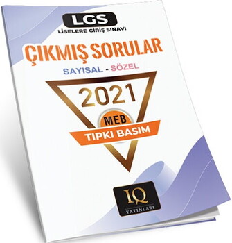  IQ Yayınları 8. Sınıf LGS 2021 Sayısal Sözel Çıkmış Sorular Tıpkı Basım