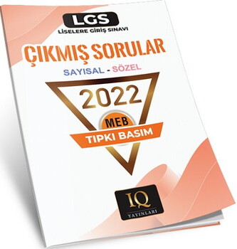 IQ Yayınları 8. Sınıf LGS 2022 Sayısal Sözel Çıkmış Sorular Tıpkı Basım