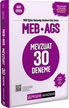  Pegem Yayınları 2026 MEB AGS Mevzuat 30 Deneme