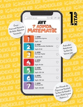  Yediiklim  AYT Yedi Adımda Temelden Zirveye Matematik Video Konu Anlatımlı ve Video Çözümlü Soru Bankası 1. Kitap