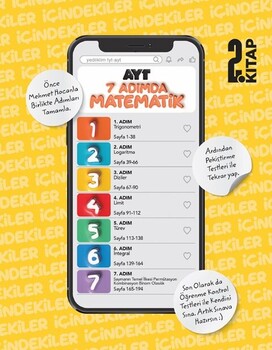  Yediiklim  AYT Yedi Adımda Temelden Zirveye Matematik Video Konu Anlatımlı ve Video Çözümlü Soru Bankası 2. Kitap