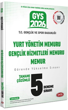  Data Yayınları 2026 Gençlik ve Spor Bakanlığı Yurt Yönetim Memuru Gençlik Hizmetleri Memur 5 Deneme Sınavı