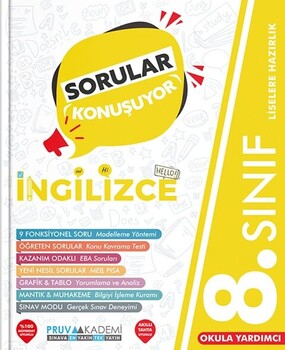  Pruva Akademi 8. Sınıf İngilizce Sorular Konuşuyor Soru Bankası