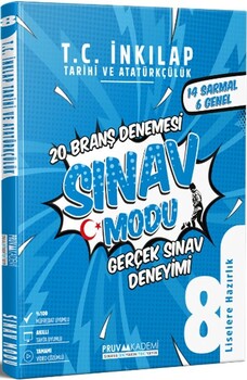  Pruva Akademi 8. Sınıf İnkılap Tarihi ve Atatürkçülük Branş Denemesi