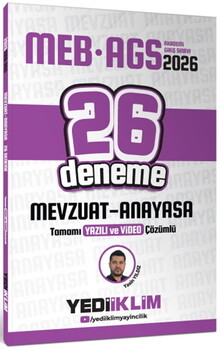  Yediiklim 2026 MEB AGS Mevzuat Anayasa Tamamı Yazılı ve Video Çözümlü 26 Deneme