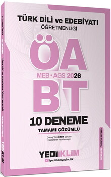 Yediiklim 2026 MEB AGS ÖABT Türk Dili Ve Edebiyatı Öğretmenliği Tamamı Çözümlü 10 Deneme Sınavı