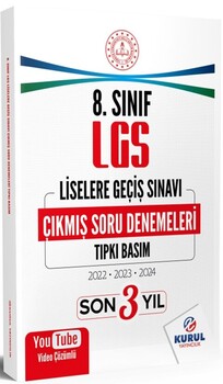  Kurul Yayıncılık 8. Sınıf LGS Son 3 Yıl Tıpkı Basım Çıkmış Soru Denemeleri
