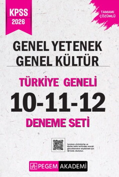 Pegem Yayınları 2026 KPSS Genel Yetenek Genel Kültür Tamamı Çözümlü Türkiye Geneli 10-11-12 Deneme Seti