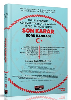  Savaş Yayınları Adalet Bakanlığı Görevde Yükselme Sınavları Yazı İşleri Müdürlüğü Son Karar Soru Bankası