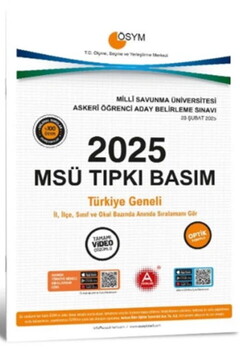  A Yayınları 2025 MSÜ Çıkmış Sorular Tıpkı Basım