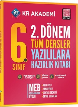  KR Akademi 6. Sınıf 2. Dönem Tüm Dersler Yazılılara Hazırlık Kitabı