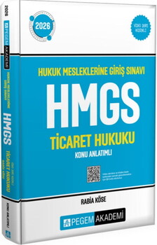  Pegem Yayınları 2026 Hukuk Mesleklerine Giriş Sınavı HMGS Ticaret Hukuku Konu Anlatımlı