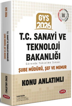  Data Yayınları 2026 GYS T.C. Sanayi ve Teknoloji Bakanlığı Şube Müdürü Şef Memur Konu Anlatımlı