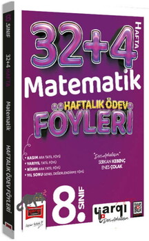 Ders Arkadaşım 8. Sınıf Matematik 32+4 Haftalık Ödev Föyleri