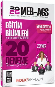  İndeks Akademi 2026 MEB AGS Eğitim Bilimleri ve Türk Milli Eğitim Sistemi 20 Deneme