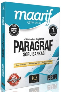 IQ Yayınları 2028 TYT Paragraf Anlamdan Bağlama Maarif Soru Bankası