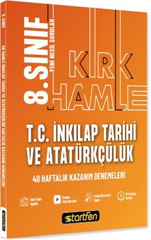  Startfen Yayınları 8. Sınıf T.C. İnkılap Tarihi ve Atatürkçülük 40 Hamle Kazanım Denemeleri