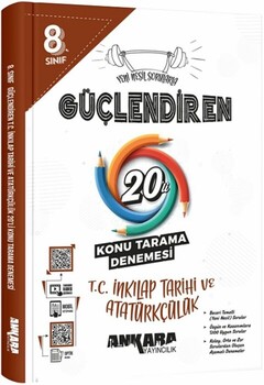  Ankara Yayıncılık 8. Sınıf TC İnkılap Tarihi ve Atatürkçülük Güçlendiren 20 Konu Tarama Denemesi