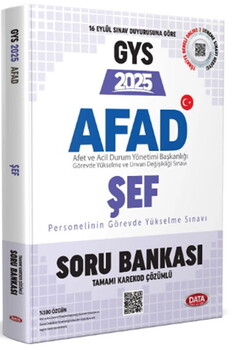  Data Yayınları 2025 GYS AFAD Şef Soru Bankası
