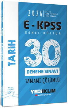  Yediiklim  2026 E KPSS Tüm Adaylar İçin Genel Kültür Tarih Tamamı Çözümlü 30 Deneme Sınavı