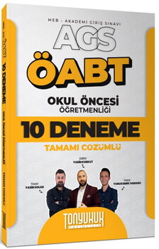  Tonyukuk Yayıncılık MEB AGS ÖABT Okul Öncesi Öğretmenliği Tamamı Çözümlü 10 Deneme Sınavı