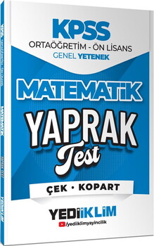 Yediiklim  2026 KPSS Ortaöğretim Önlisans Matematik Çek Kopart Yaprak Test