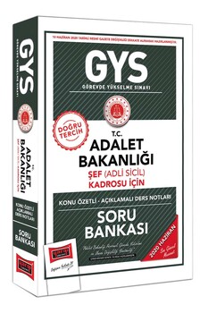  Yargı Yayınları GYS T.C. Adalet Bakanlığı Şef Adli Sicil Kadrosu İçin Konu Özetli Soru Bankası